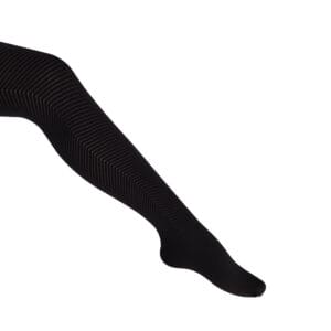 גרביון מיקרופיברה לילדות מדוגם שחור/ קרם - 5-7, שחור