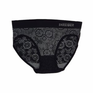 תחתון סנטוני נשים בקיני ללא תפר דמוי תחרה - אפור-שחור-2, S