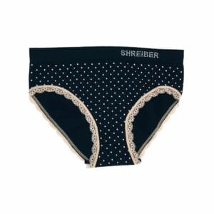 תחתון סנטוני נשים ללא תפר סנטוני נמוך נקודות - שחור, S