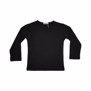 חולצת בסיס לילדות שרוול ארוך - שחור, 8