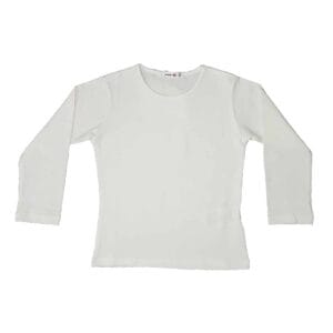 חולצת בסיס לילדות שרוול ארוך - קרם, 16
