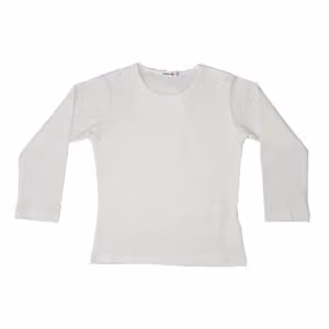 חולצת בסיס לילדות שרוול ארוך - קרם, 18