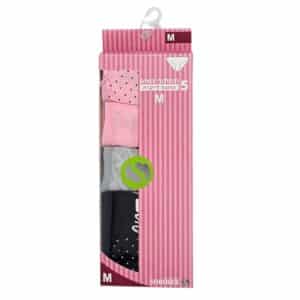 תחתון נשים בקיני 5 בקופסה צבעוני חלק/נקודות - S