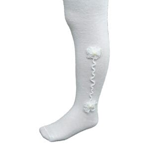 גרביון בייבי כותנה עם פרחים - 18-24, 506פרחים-לבן