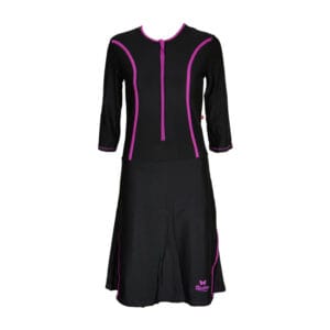 בגד ים לילדות צנוע טוניקה פסים סגול - 18