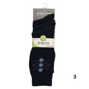 גרבי גבר שלישיה מדוגם כותנה