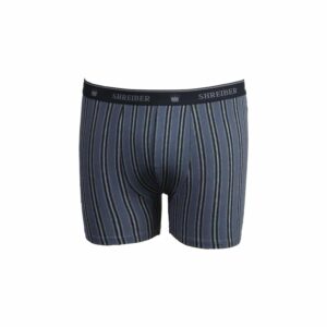 תחתון בוקסר לגבר כותנה לייקרה - M, אפור-עם-פסים-שחורים