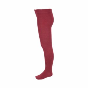 גרביון כותנה לילדות בצבעים חלקים מלאנג  מידות אחרונות - 5-7, בורדו-יין