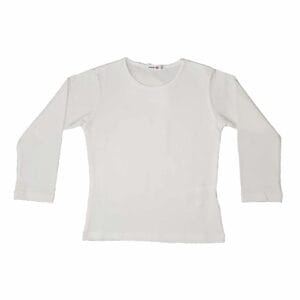 חולצת בסיס לילדות שרוול ארוך - קרם, 8