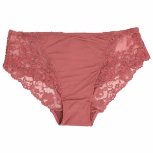 תחתון נשים בקיני תחרה  במגוון צבעים - S, ורוד-עתיק