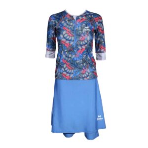 בגד ים ילדות/נערות צנוע 2 חלקים תכלת - 8