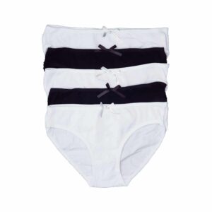 תחתון נשים בקיני 5 בקופסה שחור לבן - XL