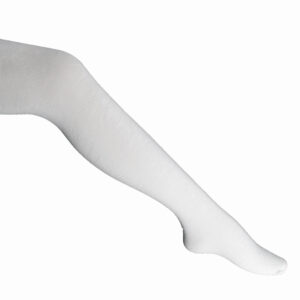 גרביון מיקרופיברה מדוגם ילדות לבן - 11-13