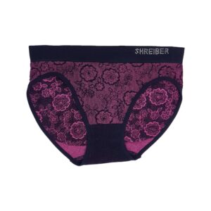 תחתון סנטוני נשים בקיני ללא תפר דמוי תחרה - סגול-כהה-2, M