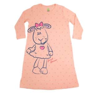 כותנת לילה לילדות קיץ כבשה אפרסק - 16