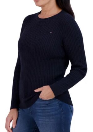 סריג צמות TOMMY HILFIGER לנשים ונערות - כחול-כהה, S