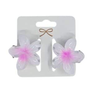 זוג קליפס פרח 4 ס'מ במגוון צבעים