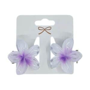זוג קליפס פרח 4 ס'מ במגוון צבעים - סגול