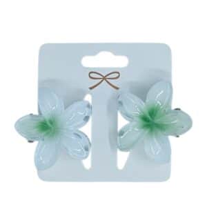 זוג קליפס פרח 4 ס'מ במגוון צבעים - ירוק