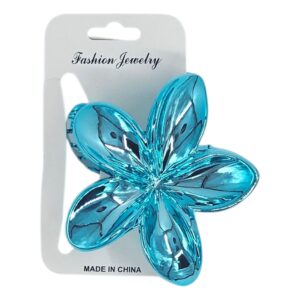 קליפס פרח גדול 7 ס'מ צבעוני אולטרה - תכלת-אולטרה