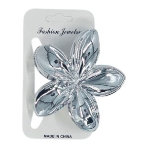 קליפס פרח גדול 7 ס'מ צבעוני אולטרה - כסף