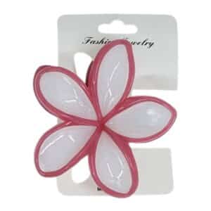 קליפס פרח גדול 7 ס'מ במגוון צבעים - ורוד-עתיק-מסגרת