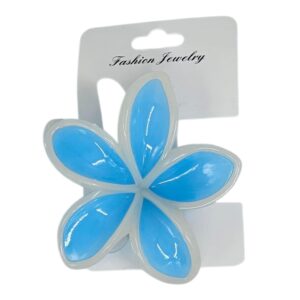 קליפס פרח גדול 7 ס'מ במגוון צבעים - תכלת