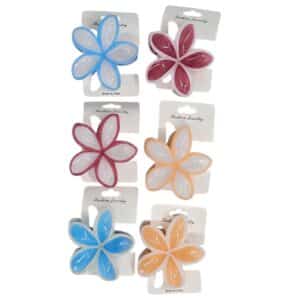 קליפס פרח גדול 7 ס'מ במגוון צבעים