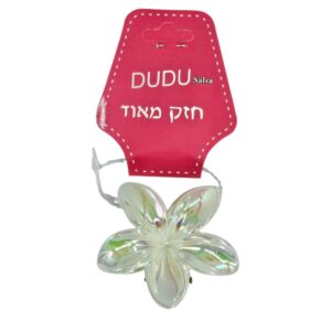 קליפס פרח 5 ס'מ שקוף/קרם