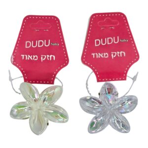 קליפס פרח 5 ס'מ שקוף/קרם