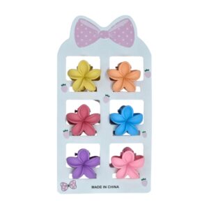 מארז 6 יחידות קליפס פרח קטן צבעוני