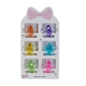 מארז 6 יחידות קליפס פרח קטן צבעוני