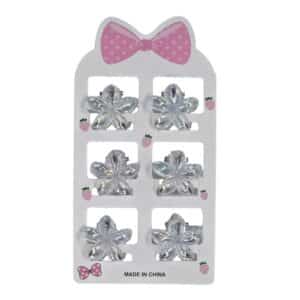 מארז 6 יחידות קליפס פרח קטן שקוף