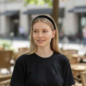 קשת לשיער דקה קטיפה שחור