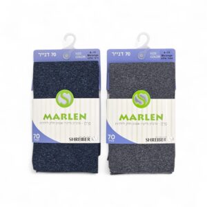 גרביון ילדות 70 דנייר מרלן אפור/כחול מלאנג'