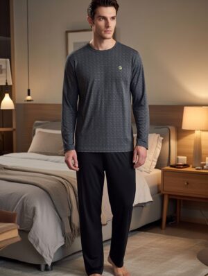 פיג’מה גבר שרוול ארוך טריקו