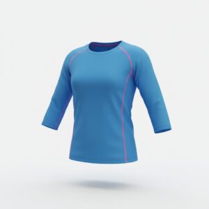 חולצת נשים מנדפת דריי פיט שרוול 3/4  - תכלת, XS