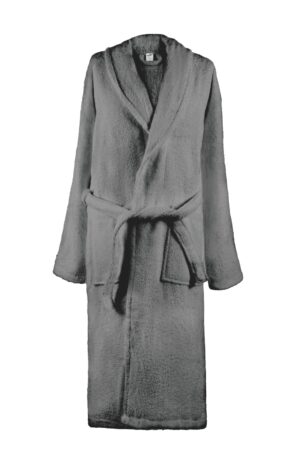 חלוק רחצה מגבת בצבע אפור 100% כותנה - L