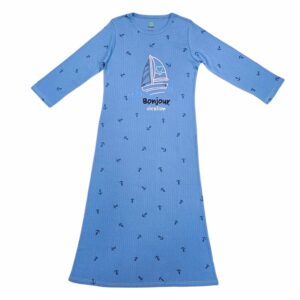 כותונת לילה / פיג'מה לקיץ לנשים סירה תכלת - XXL