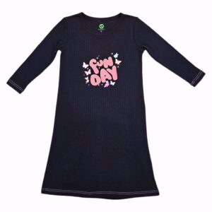 כותנת לילה לילדות קיץ שחור - 14