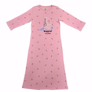 כותונת לילה / פיג'מה לקיץ לנשים סירה ורוד עתיק - S