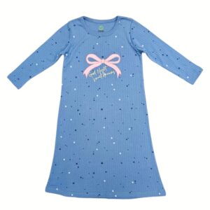 כותנת לילה לילדות קיץ פפיון תכלת - 14