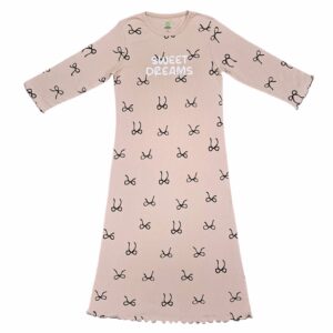 כותנת לילה לנשים קיץ פפיונים בז - M