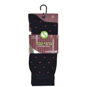 גרבי כותנה ממורצרת נקודות – 'פרימיום' 200 מחטים - אדום