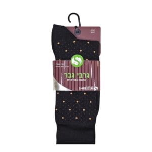 גרבי כותנה ממורצרת מנוקד – 'פרימיום' 200 מחטים - צהוב