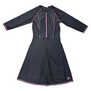 בגד ים נשים צנוע טוניקה פסים דקים ורוד - 50