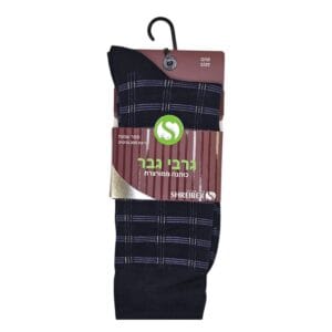 גרבי כותנה ממורצרת משובץ – 'פרימיום' 200 מחטים - קרם