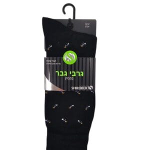 גרבי גבר במבוק פרימיום 200 מחטים זיגזג שחור